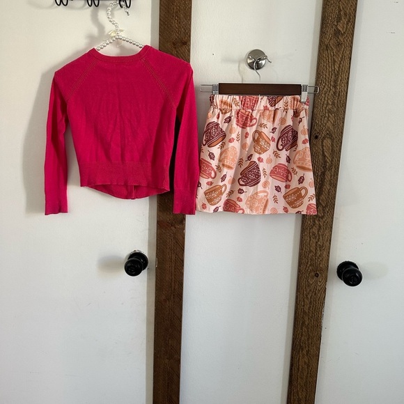 New Boutique Fall Skort + Matching Cat & Jack Button Down Cardigan Sweater - Picture 5 of 11